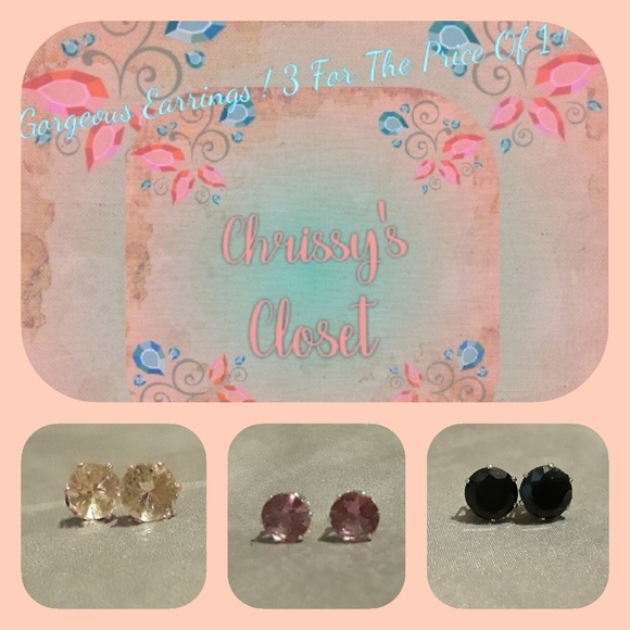 💎New! 3 Pair Diamond Simulated Earring Bundle!💎 - Picture 8 of 8